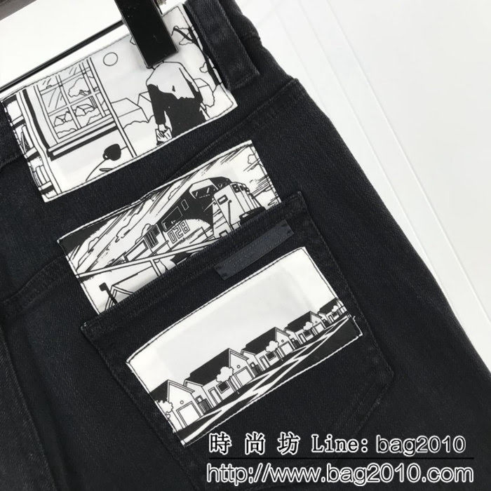 PRADA普拉達 熱賣款 升級版 2018ss 漫畫貼布系列 四季款 牛仔褲 ydi1043
